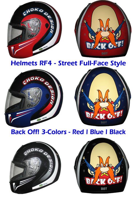 Yosemite Same 'Back-Off!' RF4 Rodia Motorsport Helmets!